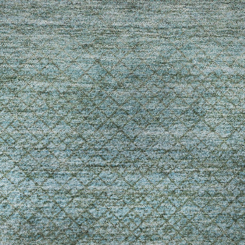 8' X 10' Teal And Brown Geometric Washable Area Rug With UV Protection