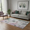 5' X 8' Blush Green And Ivory Geometric Washable Area Rug With UV Protection