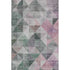 5' X 8' Blush Green And Ivory Geometric Washable Area Rug With UV Protection