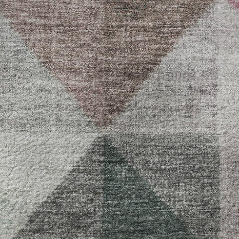 8' X 10' Blush Green And Ivory Geometric Washable Area Rug With UV Protection