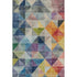 9' X 12' Beige Blue And Orange Geometric Washable Area Rug With UV Protection