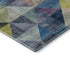 9' X 12' Beige Blue And Orange Geometric Washable Area Rug With UV Protection