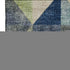 9' X 12' Beige Blue And Orange Geometric Washable Area Rug With UV Protection