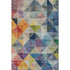9' X 12' Beige Blue And Orange Geometric Washable Area Rug With UV Protection