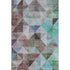 8' X 10' Silver Purple And Blue Geometric Washable Area Rug With UV Protection