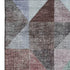 8' X 10' Silver Purple And Blue Geometric Washable Area Rug With UV Protection