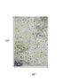 8' X 10' Artichoke Green Ivory And Gray Abstract Washable Area Rug With UV Protection