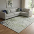8' X 10' Artichoke Green Ivory And Gray Abstract Washable Area Rug With UV Protection