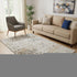 5' X 8' Ivory Gold And Gray Abstract Washable Area Rug With UV Protection