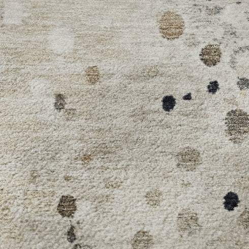 5' X 8' Ivory Gold And Gray Abstract Washable Area Rug With UV Protection