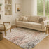 8' X 10' Salmon Ivory And Gray Abstract Washable Area Rug With UV Protection