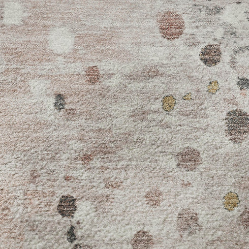 8' X 10' Salmon Ivory And Gray Abstract Washable Area Rug With UV Protection