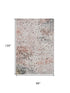 8' X 10' Salmon Ivory And Gray Abstract Washable Area Rug With UV Protection