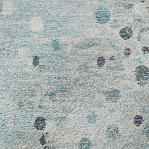 8' X 10' Teal Gray And Ivory Abstract Washable Area Rug With UV Protection