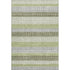 8' X 10' Artichoke Green Ivory And Gray Striped Washable Area Rug With UV Protection