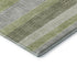 8' X 10' Artichoke Green Ivory And Gray Striped Washable Area Rug With UV Protection