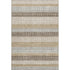 5' X 8' Beige Ivory And Chocolate Striped Washable Area Rug With UV Protection
