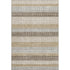 9' X 12' Beige Ivory And Chocolate Striped Washable Area Rug With UV Protection