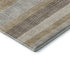 9' X 12' Beige Ivory And Chocolate Striped Washable Area Rug With UV Protection