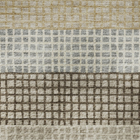 9' X 12' Beige Ivory And Chocolate Striped Washable Area Rug With UV Protection