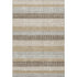 9' X 12' Beige Ivory And Chocolate Striped Washable Area Rug With UV Protection
