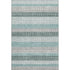 5' X 8' Teal Ivory And Gray Striped Washable Area Rug With UV Protection