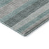 5' X 8' Teal Ivory And Gray Striped Washable Area Rug With UV Protection