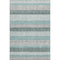 8' X 10' Teal Ivory And Gray Striped Washable Area Rug With UV Protection