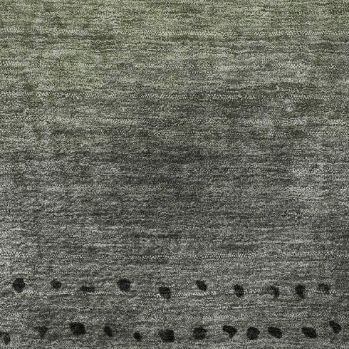 5' X 8' Fern Green Charcoal And Silver Abstract Washable Area Rug With UV Protection
