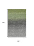 5' X 8' Fern Green Charcoal And Silver Abstract Washable Area Rug With UV Protection
