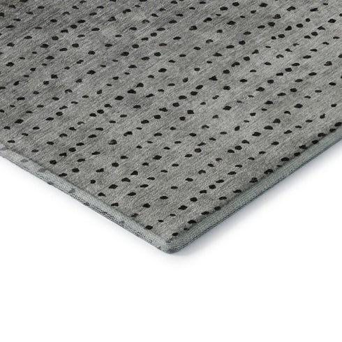 5' X 8' Rust Charcoal And Gray Abstract Washable Area Rug With UV Protection