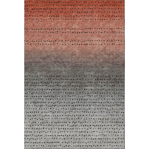 5' X 8' Rust Charcoal And Gray Abstract Washable Area Rug With UV Protection