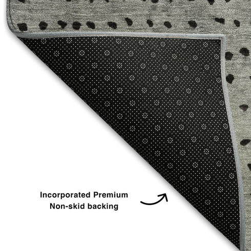9' X 12' Rust Charcoal And Gray Abstract Washable Area Rug With UV Protection