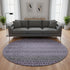 8' Purple Charcoal And Gray Abstract Washable Round Rug With UV Protection