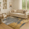 9' X 12' Gold Charcoal And Gray Abstract Washable Area Rug With UV Protection