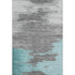 5' X 8' Teal Charcoal And Gray Abstract Washable Area Rug With UV Protection