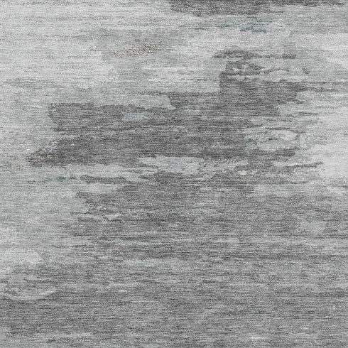 5' X 8' Teal Charcoal And Gray Abstract Washable Area Rug With UV Protection