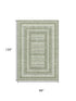 8' X 10' Artichoke Green Gray And Ivory Geometric Washable Area Rug With UV Protection