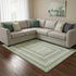 8' X 10' Artichoke Green Gray And Ivory Geometric Washable Area Rug With UV Protection