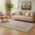5' X 8' Chocolate Ivory And Beige Geometric Washable Area Rug With UV Protection
