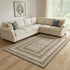 8' X 10' Chocolate Ivory And Beige Geometric Washable Area Rug With UV Protection