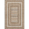 8' X 10' Chocolate Ivory And Beige Geometric Washable Area Rug With UV Protection