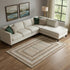 9' X 12' Chocolate Ivory And Beige Geometric Washable Area Rug With UV Protection