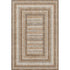 9' X 12' Chocolate Ivory And Beige Geometric Washable Area Rug With UV Protection