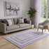 5' X 8' Lavender And Ivory Geometric Washable Area Rug With UV Protection