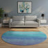 8' Aqua Orange And Copper Ombre Washable Round Rug With UV Protection
