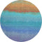 8' Aqua Orange And Copper Ombre Washable Round Rug With UV Protection