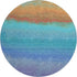 8' Aqua Orange And Copper Ombre Washable Round Rug With UV Protection