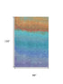 8' X 10' Aqua Orange And Copper Ombre Washable Area Rug With UV Protection