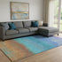 8' X 10' Aqua Orange And Copper Ombre Washable Area Rug With UV Protection